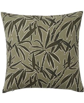 Ex Display - Weave Guadeloupe 50cm Linen Blend Cushion - Olive by Interior Secrets - AfterPay Available