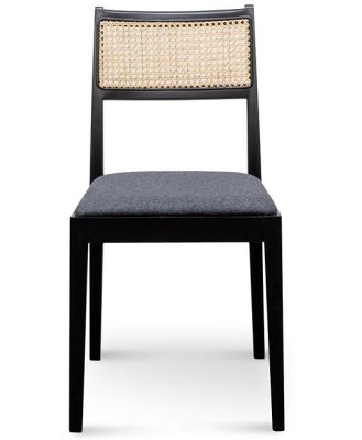 Ex Display - Wilkin Dining Chair - Black with Grey Seat by Interior Secrets - AfterPay Available