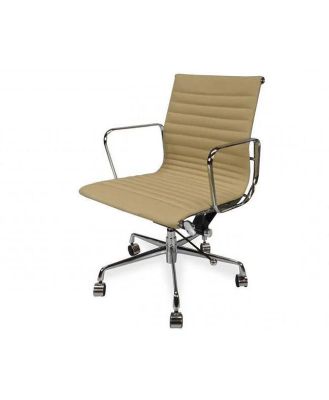 Floyd Low Back Office Chair - Light Brown Leather by Interior Secrets - AfterPay Available