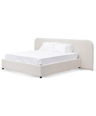 Greta King Bed Frame - Snow Boucle with Storage by Interior Secrets - AfterPay Available