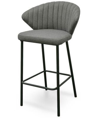 Heidi 65cm (H) Fabric Bar Stool - Grey - Last One by Interior Secrets - AfterPay Available