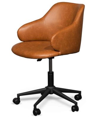 Hester Office Chair - Vintage Tan with Black Base by Interior Secrets - AfterPay Available