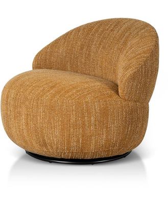 Isla Swivel Fabric Lounge Chair - Ginger Brown by Interior Secrets - AfterPay Available