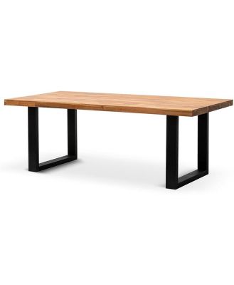 Lennon 2.1m Outdoor Dining Table - Natural with Black Leg by Interior Secrets - AfterPay Available