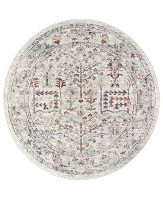 Livvie 200cm x 200cm Distressed Round Rug - Multicolor by Interior Secrets - AfterPay Available