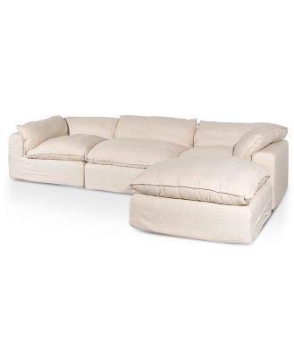 Lucian Fabric Corner Sofa - Linen Sand by Interior Secrets - AfterPay Available