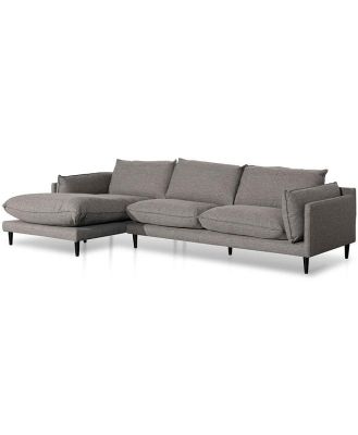 Lucio 4 Seater Left Chaise Fabric Sofa - Graphite Grey by Interior Secrets - AfterPay Available