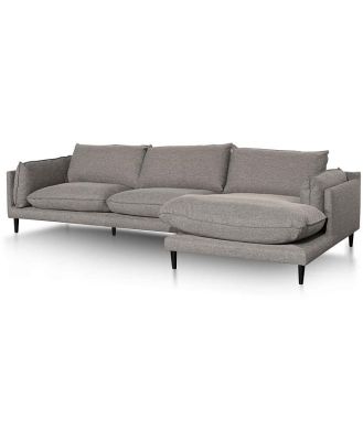 Lucio 4 Seater Right Chaise Fabric Sofa - Graphite Grey by Interior Secrets - AfterPay Available