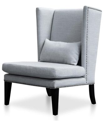 Mercer Lounge Wingback Chair in Light Texture Grey by Interior Secrets - AfterPay Available