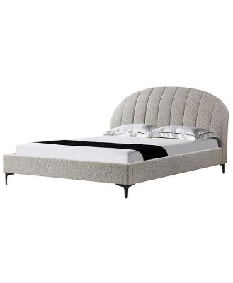 Olin Fabric Queen Bed Frame - Olive Brown Boucle by Interior Secrets - AfterPay Available