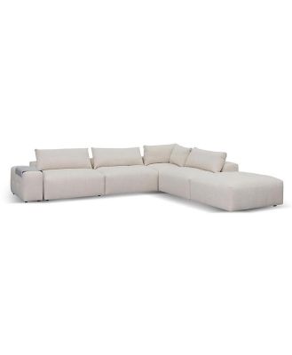 Oliver Modular Chaise Fabric Sofa - Taupe Beige by Interior Secrets - AfterPay Available