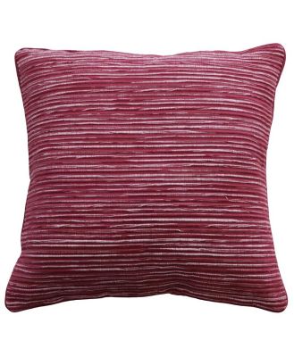 Ollo Rakaia Parallel Textured Cotton Cushion - Port Red by Interior Secrets - AfterPay Available