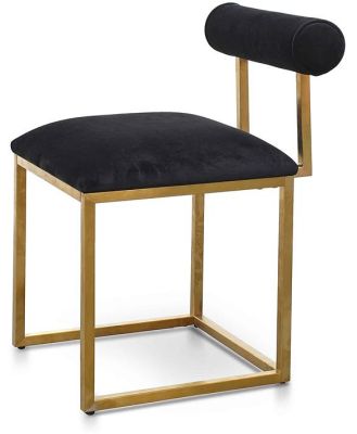 Prato Black Velvet Occasional Chair - Brushed Gold Base by Interior Secrets - AfterPay Available