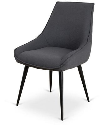 Ruwan Fabric Dining Chair - Charcoal by Interior Secrets - AfterPay Available