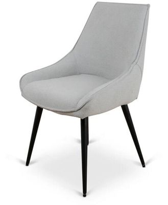 Ruwan Fabric Dining Chair - Pale Grey by Interior Secrets - AfterPay Available
