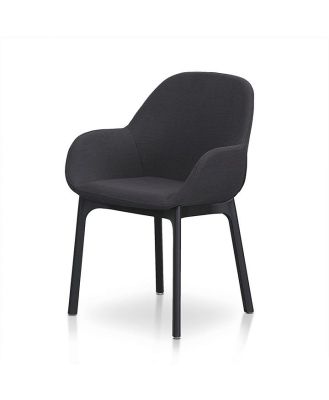 Set of 2 - Arias Fabric Dining Chair - Black by Interior Secrets - AfterPay Available