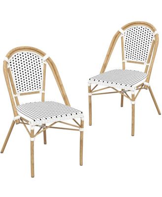 Set of 2 - Dalmatian Indoor / Outdoor Dining Chair - White & Black Standard by Interior Secrets - AfterPay Available
