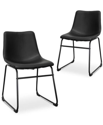 Set of 2 - Darcy Dining Chair - Black PU by Interior Secrets - AfterPay Available