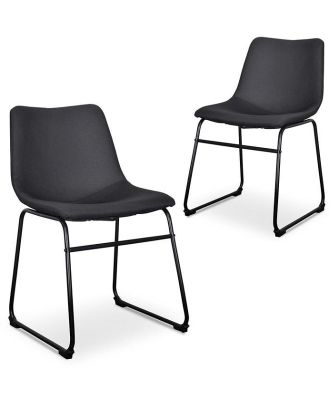 Set Of 2 - Darcy Fabric Dining Chair - Black by Interior Secrets - AfterPay Available