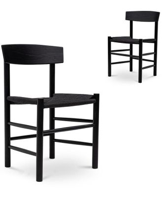 Set of 2 - Erika Rattan Dining Chair - Full Black by Interior Secrets - AfterPay Available
