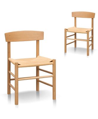 Set of 2 - Erika Rattan Dining Chair - Natural by Interior Secrets - AfterPay Available