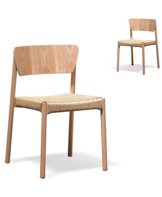 Set of 2 - Filiberto Rope Seat Dining Chair - Natural by Interior Secrets - AfterPay Available