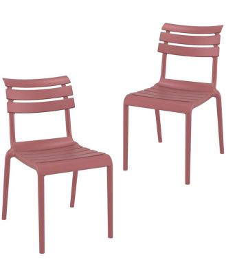 Set of 2 - Keller Indoor / Outdoor Dining Chair - Marsala by Interior Secrets - AfterPay Available