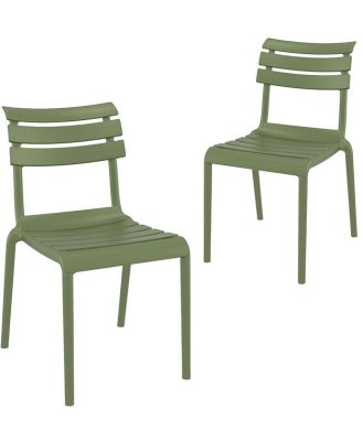 Set of 2 - Keller Indoor / Outdoor Dining Chair - Olive Green by Interior Secrets - AfterPay Available
