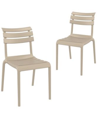 Set of 2 - Keller Indoor / Outdoor Dining Chair - Taupe by Interior Secrets - AfterPay Available