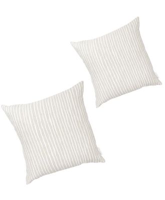 Set of 2 - Linear 50cm Square Cushion - White by Interior Secrets - AfterPay Available