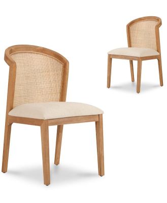 Set of 2 - Margie Fabric Dining Chair - Light Beige by Interior Secrets - AfterPay Available