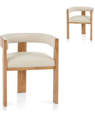 Set of 2 - Miles Dining Chair - Light Beige by Interior Secrets - AfterPay Available