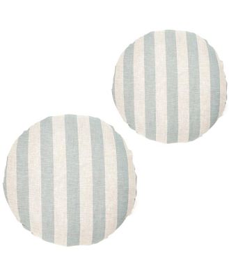 Set of 2 - Stripe 40cm Round Cushion - Sky by Interior Secrets - AfterPay Available
