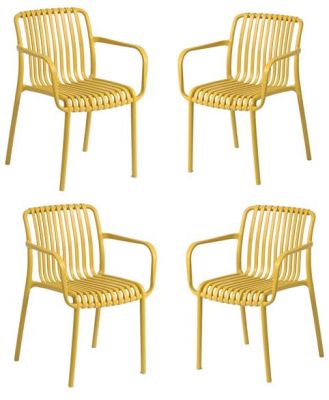 Set of 4 - Isabella Dining Chair - Mustard by Interior Secrets - AfterPay Available