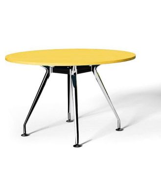 Swift Round Office Meeting Table 90cm - Yellow by Interior Secrets - AfterPay Available