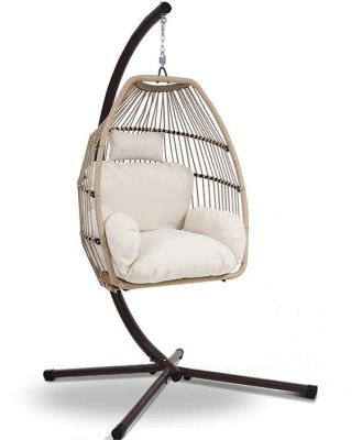 Ubud Outdoor Wicker Egg Pod Chair - Latte by Interior Secrets - AfterPay Available