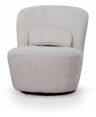 Zamora Swivel Lounge Chair - Ivory Teddy by Interior Secrets - AfterPay Available