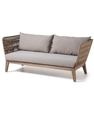 Zane Acacia Wood 2 Seater Fabric Sofa by Interior Secrets - AfterPay Available