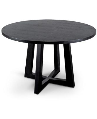 Zodiac 1.2m Round Wooden Dining Table - Black by Interior Secrets - AfterPay Available