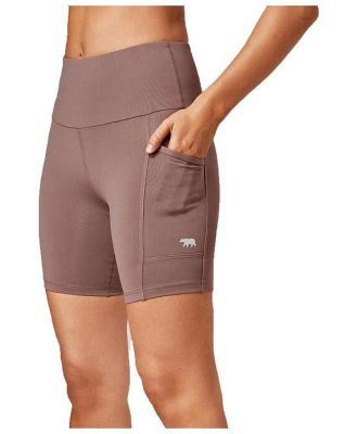 Women's Ab Waisted Power Moves 7 Inch Bike Shorts, Brown /