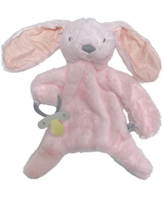 Fluffy Bunny Dummy Holder Light Pink Stripe