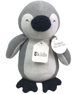 Knitted Musical Penguin Grey