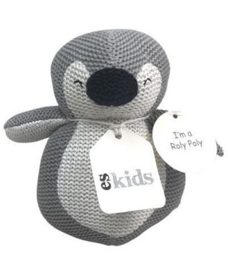Knitted Roly Poly Penguin Grey