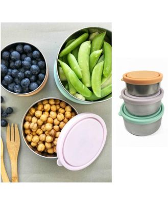 Ever Eco Stainless Steel Pastel Round Nesting Containers