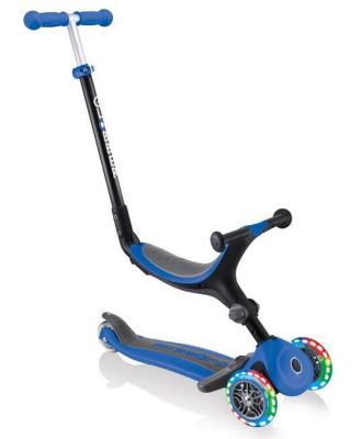 Globber GO UP ACTIVE Convertible Scooter with Light Up Wheels - Navy Blue