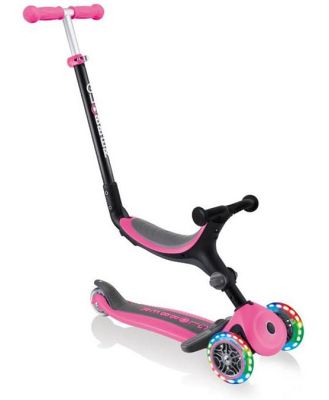 Globber GO UP Fold Plus Convertible Scooter with Light Up Wheels - Pink