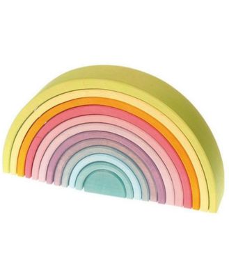 Grimm's Large Wooden Pastel Rainbow 12pcs