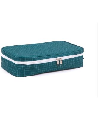 Love Mae Cooler Lunch Bag with Ice Brick - Blue Grid