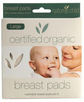Nature's Child Certified Organic Cotton Breast Pads Large 6 Pack