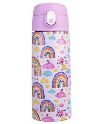 Oasis Kids Stainless Steel Double Wall Insulated Drink Bottle with Sipper (550ml) Rainbow Sky